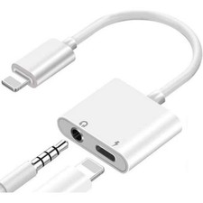   2-in-1 Dual Adapter   3.5mm Headphone  Charger for iPhone