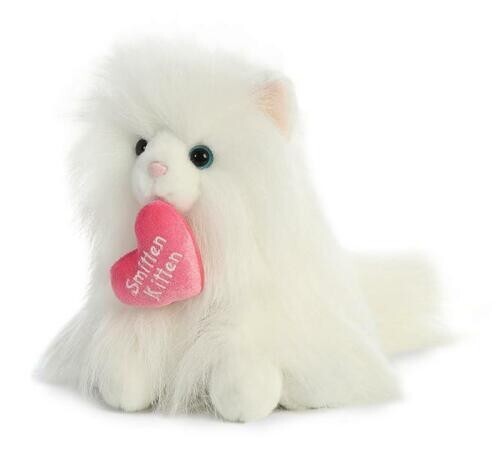 Smitten Kitten 10" White Persian Kitten Cat Plush (Aurora) - Picture 3 of 4