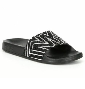 white michael kors slides