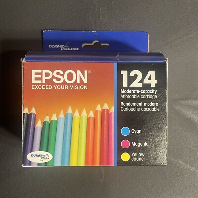 Epson, T124520, DURABrite Ultra 124 Inkjet Cartridge Color Multipack- EXP 6/2022