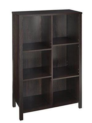 16055 Premium Adjustable 6-Cube Organizer Black Walnut