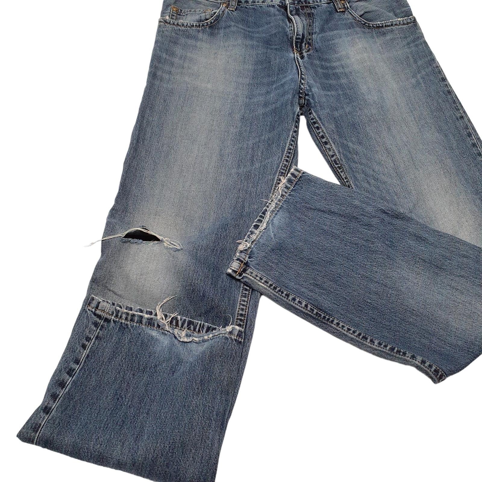 CARHARTT Casual Jeans Slim Fit Blue Denim Trousers Mens WIP Slim Pant W36 L32 image 4