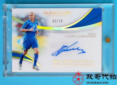 イタリア代表　カンナバーロ　オートグラフ 2018-19 Immaculate Italy Fabio Cannavaro milestones Auto 3/10 No
