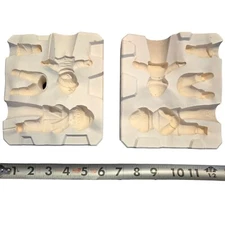 Slip Casting Clay Mold Kids Winter Coat Hats Pull Sled Kiss K38 1986 VTG Ceramic