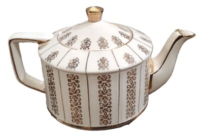 SADLER 304CF Teapot Gold Filigree Staffordshire England Antique