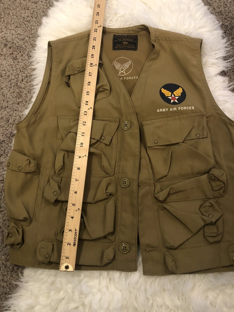 Vintage Type C1 Alpha Industries US Army Air Forces WW2 Vest Sustenance SZ  M. D9 | eBay