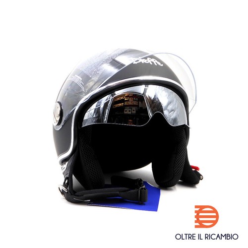 CASCO DIEFFE MOTO SCOOTER NERO OPACO DOPPIA VISIERA A SCOMPARSA OMOLOGATO |  eBay