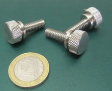 Flared Shoulder Stainless Thumb Screw, 37/64" Dia, 1/4"-20 x 3/4" Length, 3 Unit
