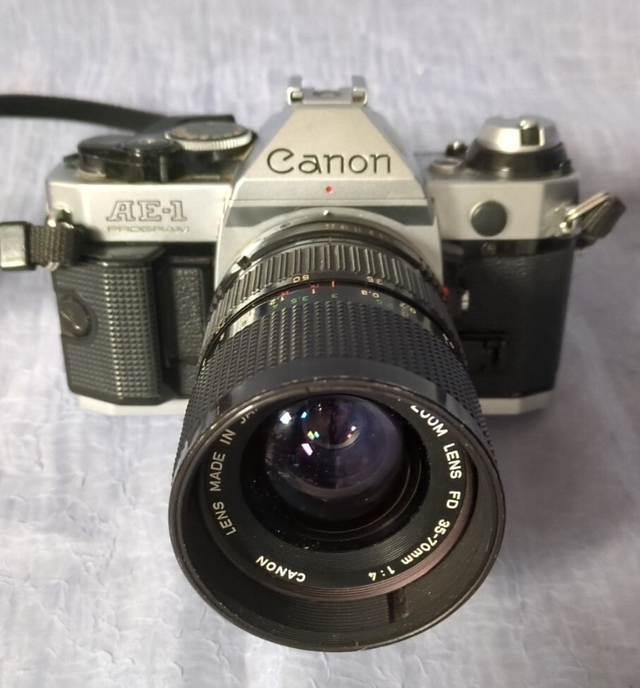 Canon AE-1 Program 35mm Film Camera w/ 70mm f1.4 Lens | eBay