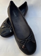 Vionic 359 Minna Ballet Flats Cap Toe Slip On Black Women  s Size 10