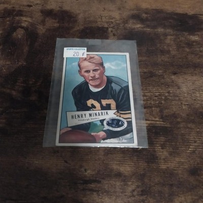 1952 Bowman Large Football Card #82 Henry Minarik-Pittsburg Steeler Ex Card