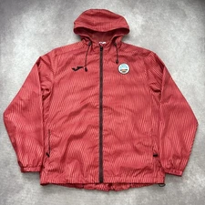 Joma Swansea City A.F.C. Jacket Mens Large Red Hooded Soccer Windbreaker