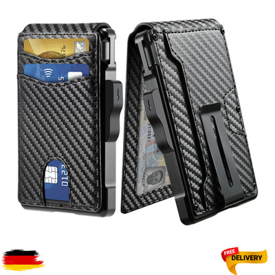 Men s Pop-Up Card Holder Wallet   RFID Blocking, Slim Bifold with Money Clip