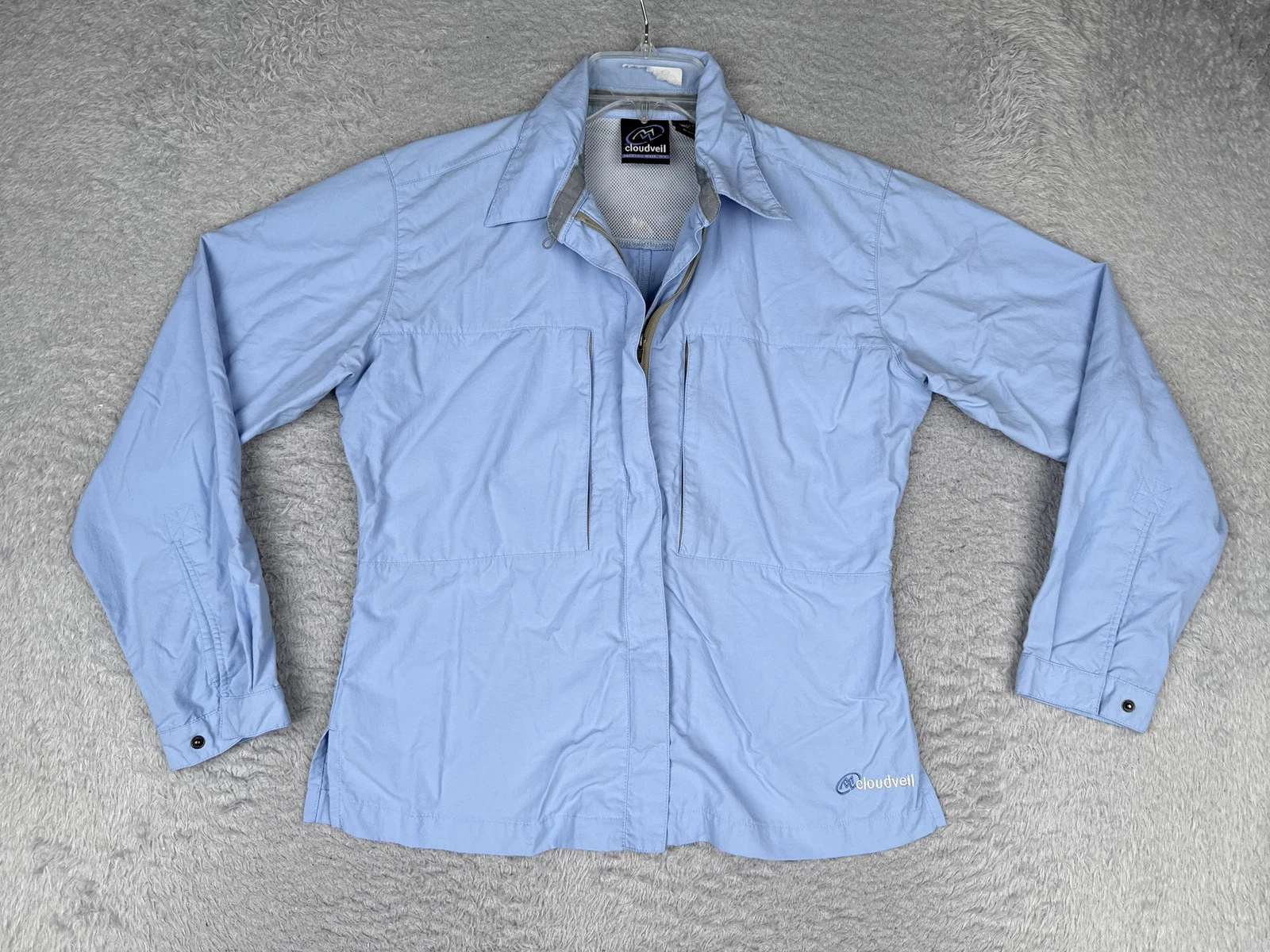 Cloudveil Shirt Womens Small Blue Long Sleeve Zip Hiking Lightweight Outdoor