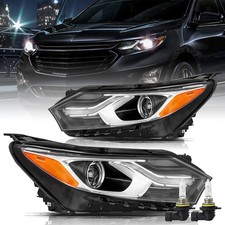 For Chevy Equinox 2018-2020 Halogen Projector Headlights w/ LED DRL w/Bulbs