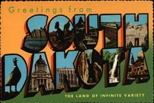 Greetings from South Dakota,The Land of Infinite Variety Large Letter Postcard