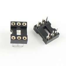 5Pcs 2.54mm Pitch 6 Pin DIP Round Pin   IC Socket Adaptor Narrow #dd