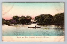 Chicago IL-Illinois, Lincoln Park, Lagoon and Grant Monument, Vintage Postcard