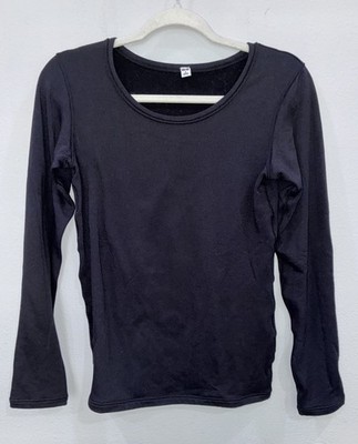 Uniqlo Heattech Women s Black Long Sleeve Shirt Ultra Warm Size M #3513