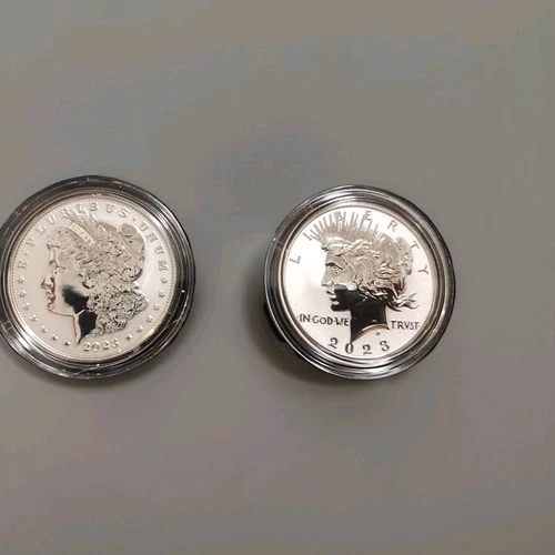 2023-S Morgan And Peace Reverse Proof Silver Dollars 2 Coin Set In OGP 1st Year