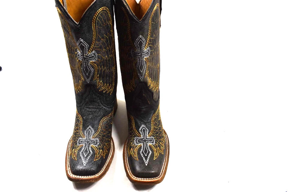 CORRAL Cuero Puntera Cuadrada Cruz NIÑAS GOLDIE Botas Aladas 4.5 M Estilo A1032 Foto 4 de 4