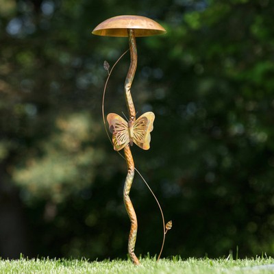 Mushroom Flamed Garden Stake
