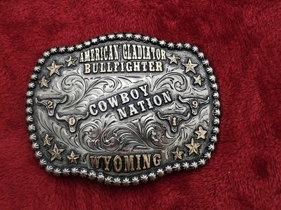 Bullfighting Superstar Rodeo Champion 2019 AMERICAN GLADITOR TROPHY BUCKLE  108