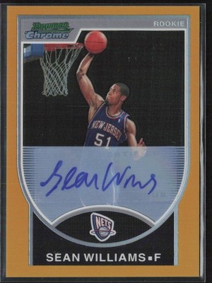 2007-08 Bowman Chrome Refractor Auto Gold /50 Sean Williams #155 Rookie Nets