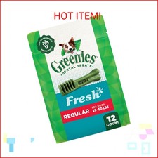Greenies Veterinarian-Recommended Natural Dental Dog Treats Regular Size, Fresh