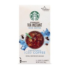 Starbucks VIA Instant Coffee Packets - Medium Roast Sweetened Iced Coffee Mix