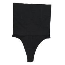 Tummy Control Black High Waisted Thong Underwear Size Medium