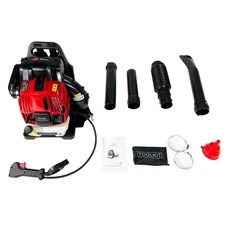 For Grass/Snow Red 76CC Backpack Gas Leaf Blower 660CFM/200MPH,4-Stroke EPA