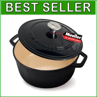 Premium 6Qt Enameled Cast Iron Dutch Oven with Lid