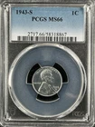 1943-S  1C  Lincoln Wheat One Cent  PCGS MS66  58318867