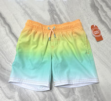 Wonder Nation Boys XS 4-5 Ombre Swim Shorts Drawstring Quick Dry Pocket