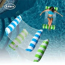 Foldable Floating Water Hammock Lounger Inflatable Pool Bed Beach Float Chair