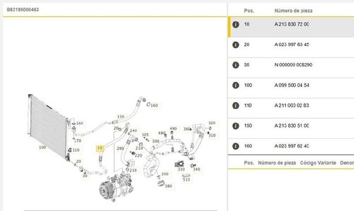 A2138307200 luftschlauch MERCEDES-BENZ GLC X253 200 D 4-MATIC rectp5707299