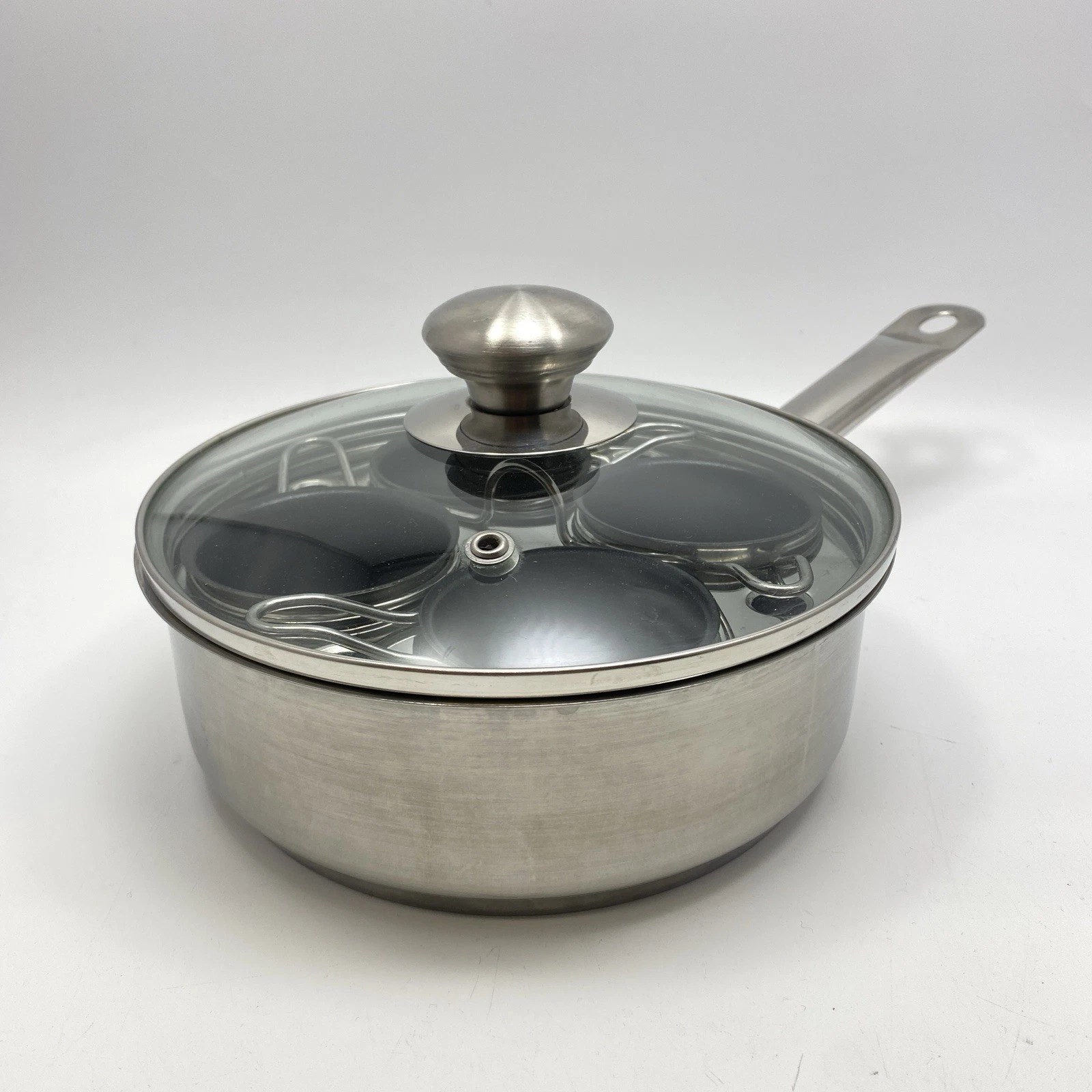 RESTO 4 Cup Egg Poacher Multi Use Stainless Steel 7" Saute' Pan Demeyere-Belgium