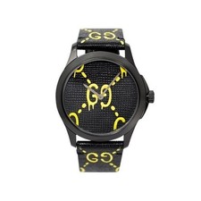 GUCCI YA1264019 G-Timeless Black Dial Rubber Strap Men's Watch RRP529