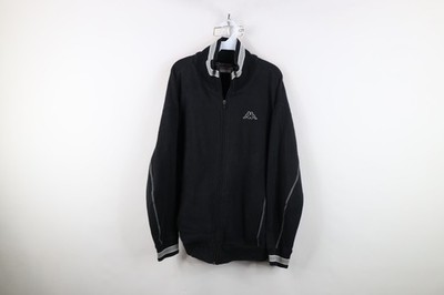 Vintage 90s Kappa Soccer Mens Large Distressed Classic Logo Warm Up Jacket Black