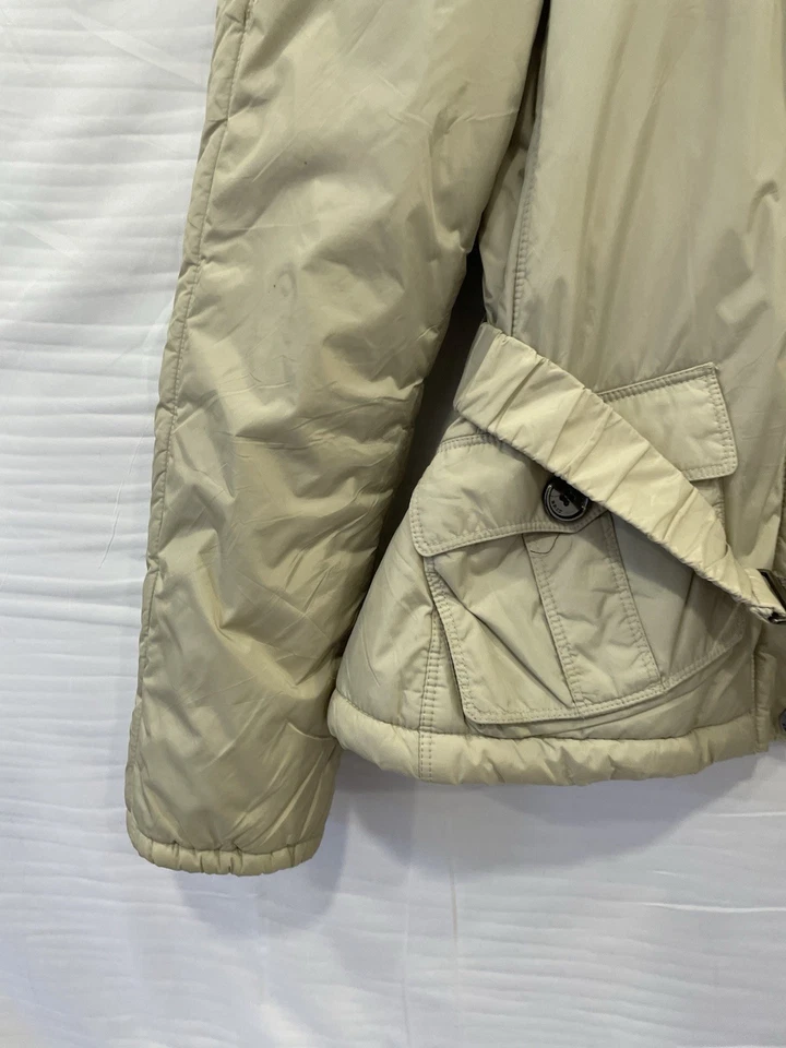 H73# Burberry Brit Women’s Belted Quilted Jacket Nova Check Lining Beige Size M - Image 3 of 4