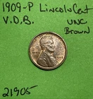 1909-P VDB Lincoln Wheat Cent 1c Uncirculated Brown Some Traces Of Color