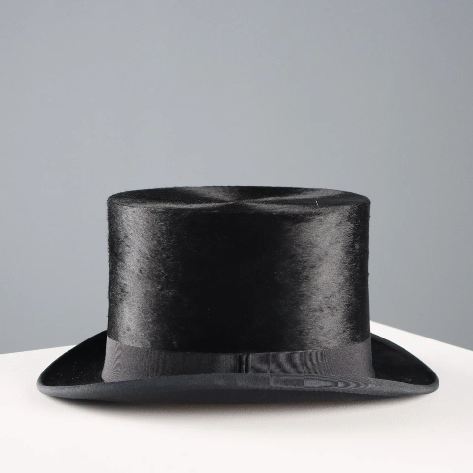 Chapeau Haut-de-Forme Vintage Feutre Italie Début du XXe Siècle Original - Photo 4/4