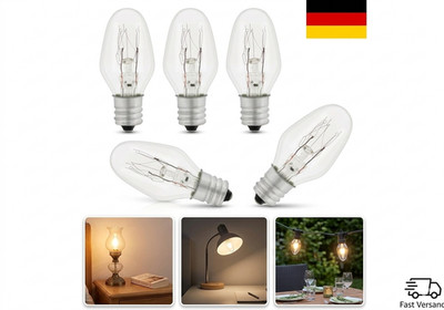 Caldarax 3 Stück C7 Glühbirne E12 7W, AC 230V, 40LM Dimmbar, Warmweiß 2700K, Ers
