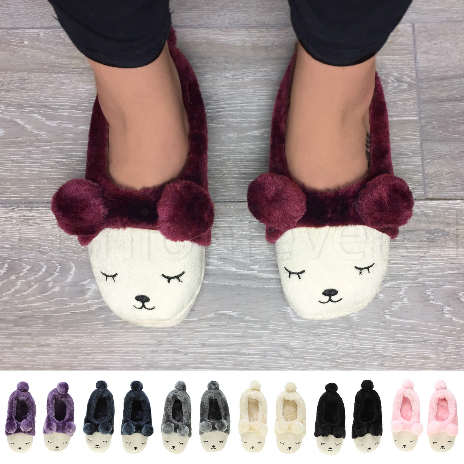 SAOLA DONNA PANTOFOLE COMODE FODERATE IN PELLICCIA SUOLA GRIP SCARPE LOUNGE INDOOR MISURA