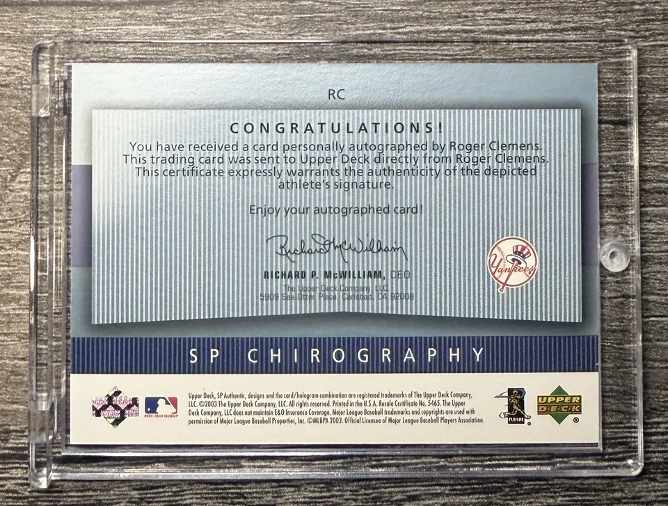 2003 SP Authentic Roger Clemens Chirography Auto /210 💎 Yankees Red Sox HOF - Image 2 of 4