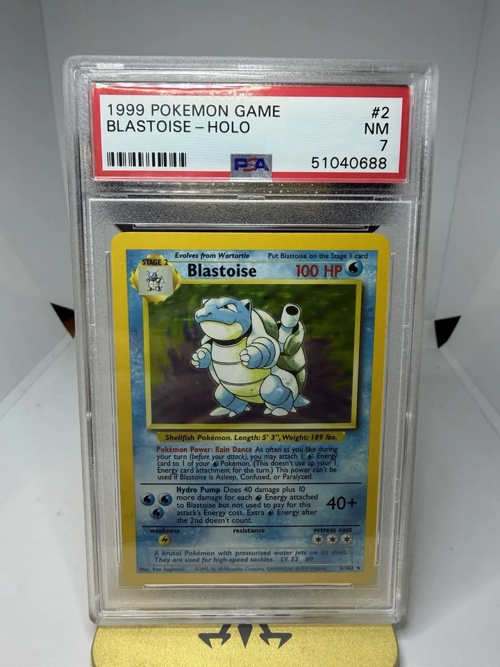 Pokémon Card PSA 7 Blastoise Holo Unlimited Base Set 1999 WotC 2/102 - Image 3 of 4