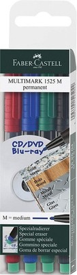 4x FABER-CASTELL MULTIMARK 1525 Folienstifte-Set farbsortiert permanent 152504