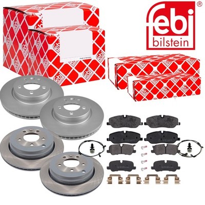 FEBI Bremsscheiben belüftet vorne+hinten+Bremsbeläge für Land Rover Discovery