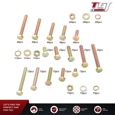 #ad #ad 1600PCS M4 M5 M6 Bolts and Nuts Flat amp; Lock Washers Assortment Kit Alloy Steel $37.41